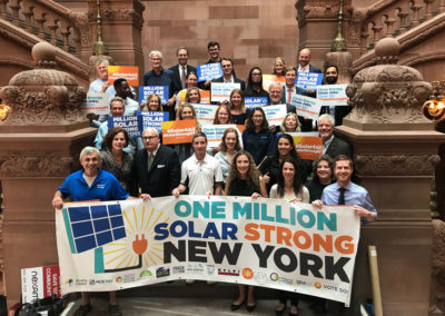 Lobby Day signage for Million Solar Strong New York Campaign